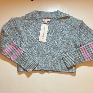 Design History Girls Johnny Collar Sweater